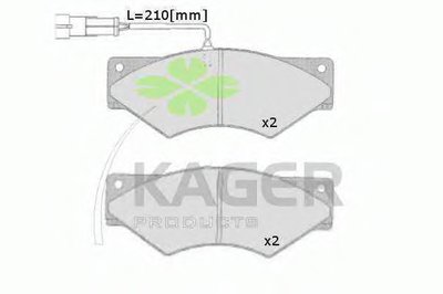 Комплект тормозных колодок, дисковый тормоз KAGER купить