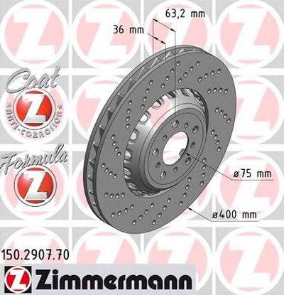 Тормозной диск FORMULA Z BRAKE DISC ZIMMERMANN купить