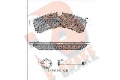 Комплект тормозных колодок, дисковый тормоз R BRAKE купить