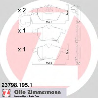 Комплект тормозных колодок, дисковый тормоз ZIMMERMANN купить