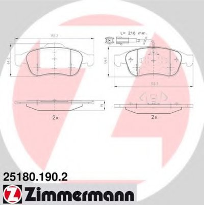 Комплект тормозных колодок, дисковый тормоз ZIMMERMANN купить