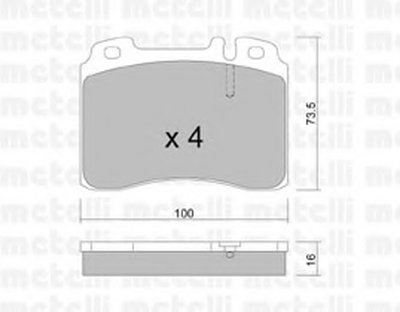 Комплект тормозных колодок, дисковый тормоз METELLI купить