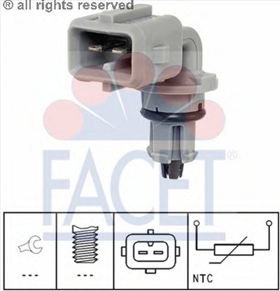 Датчик, температура впускаемого воздуха FACET купить