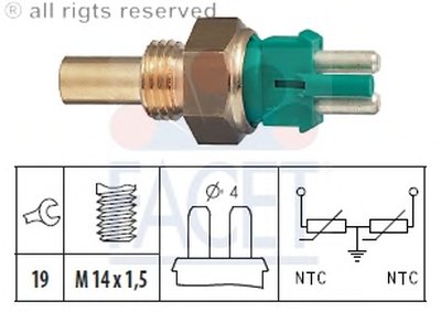 Датчик, температура охлаждающей жидкости; Датчик, температура охлаждающей жидкости; Датчик, температура охлаждающей жидкости FACET купить