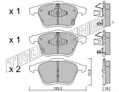 Комплект тормозных колодок, дисковый тормоз TRUSTING купить