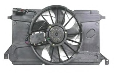Вентилятор радиатора Ford Focus 1.4/1.6 04-12/Mazda 1.3/1.6 03-09 (с диффузором)