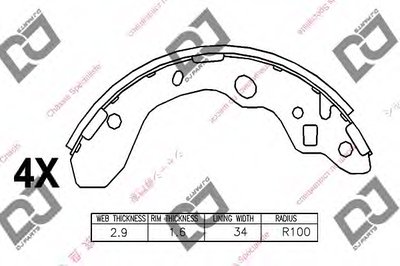 Комплект тормозных колодок DJ PARTS купить