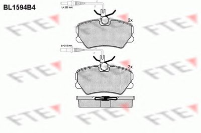 Комплект тормозных колодок, дисковый тормоз FTE купить