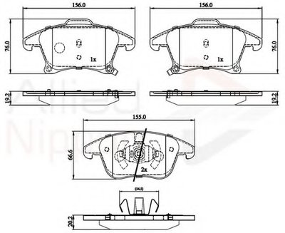 Комплект тормозных колодок, дисковый тормоз ANL Braking COMLINE купить