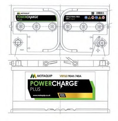 Стартерная аккумуляторная батарея Powercharge Plus MOTAQUIP купить