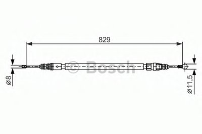 Трос ручника (задний) Citroen C4 10- (829/666mm)
