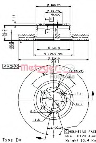 Тормозной диск HIGH CARBON / AP METZGER купить