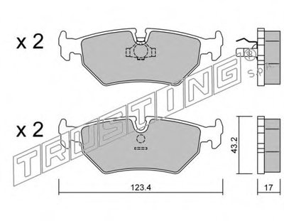 Комплект тормозных колодок, дисковый тормоз TRUSTING купить