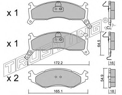 Комплект тормозных колодок, дисковый тормоз TRUSTING купить