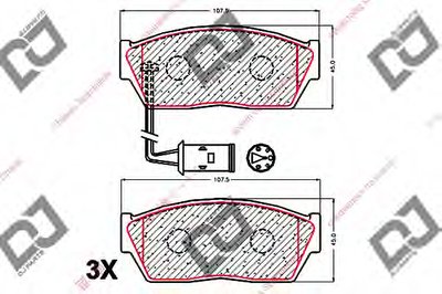 Комплект тормозных колодок, дисковый тормоз DJ PARTS купить