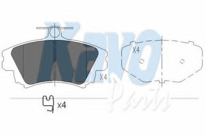 Комплект тормозных колодок, дисковый тормоз KAVO PARTS купить