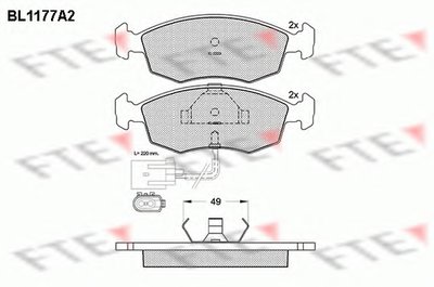 Комплект тормозных колодок, дисковый тормоз FTE купить