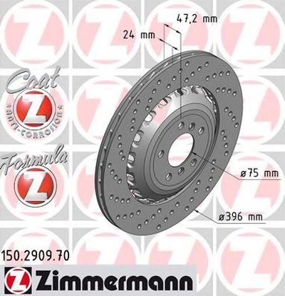 Тормозной диск FORMULA Z BRAKE DISC ZIMMERMANN купить