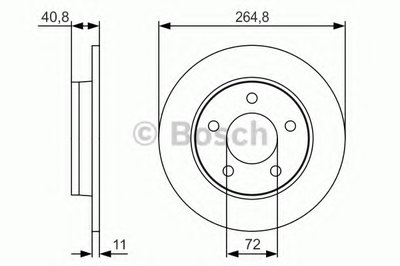 Диск тормозной (задний) Mazda 3 1.3-2.2 MZR 04-14 (264.8x11)