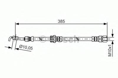 Шланг тормозной (задний) Chevrolet Lacetti/Nubira 03-13 (L) (L=366mm)