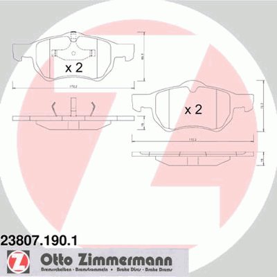 Комплект тормозных колодок, дисковый тормоз ZIMMERMANN купить