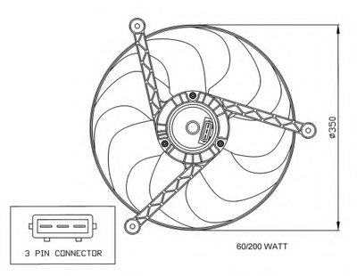 Вентилятор радиатора (электрический) VW Sharan 1.9/2.0 TDI 95-10