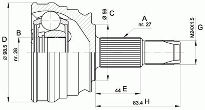 Шарнирный комплект, приводной вал SPIN OPEN PARTS купить