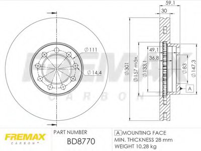 Тормозной диск Premium Black Carbon + FREMAX купить