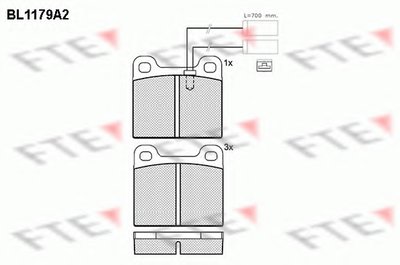 Комплект тормозных колодок, дисковый тормоз FTE купить