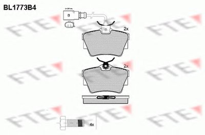 Комплект тормозных колодок, дисковый тормоз FTE купить