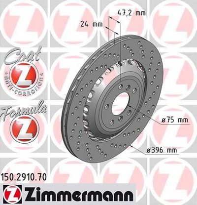 Тормозной диск FORMULA Z BRAKE DISC ZIMMERMANN купить