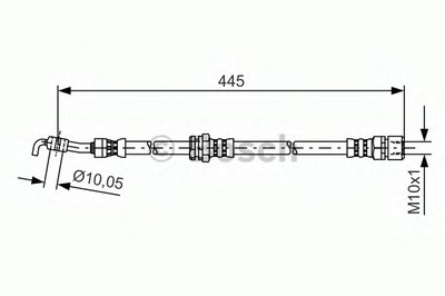Шланг тормозной (задний) Chevrolet Lacetti/Nubira 03-13 (R) (L=425mm)