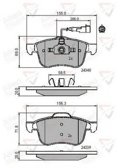 Комплект тормозных колодок, дисковый тормоз ANL Braking COMLINE купить