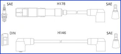 Провода зажигания DB W124 2.3/1.8/2.0 (к-кт) (HÜCO)