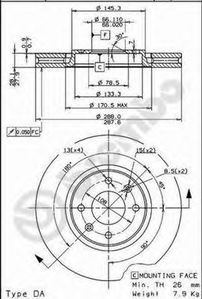 Тормозной диск COATED DISC LINE BREMBO купить