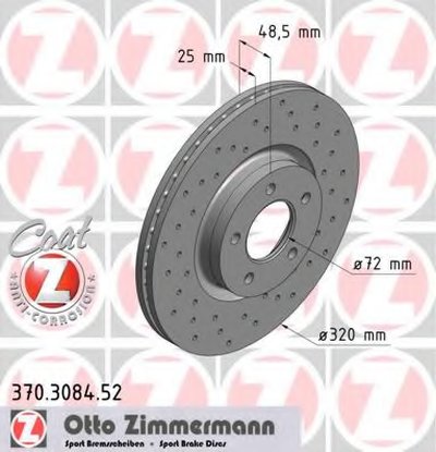 Тормозной диск SPORT BRAKE DISC COAT Z ZIMMERMANN купить