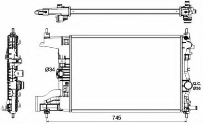 Радиатор охлаждения Opel Astra J 1.3/1.7CDTI 09-15