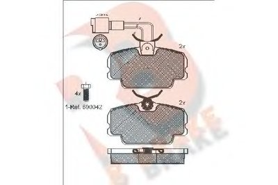 Комплект тормозных колодок, дисковый тормоз R BRAKE купить