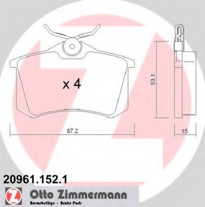 Комплект тормозных колодок, дисковый тормоз ZIMMERMANN Купить
