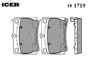 Колодки тормозные (задние) Mitsubishi Pajero 91-00/Pajero Sport 98-