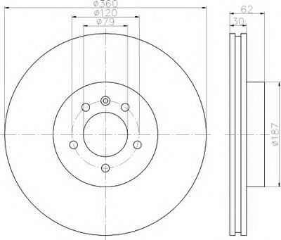 Диск тормозной (передний) Land Rover Discovery IV 09-/Range Rover Sport 05-13 (360x30) PRO+