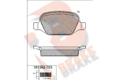 Комплект тормозных колодок, дисковый тормоз R BRAKE купить