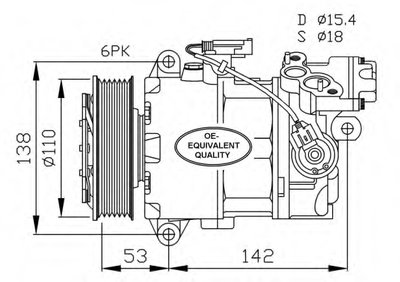 Компрессор кондиционера BMW 3 (E90)/X1 (E84) 1.6/2.0 N45/N46 05-15