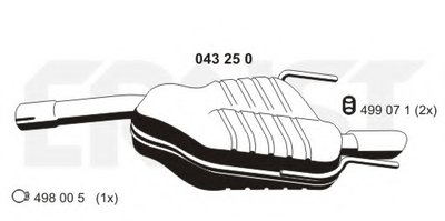 Глушитель выхлопных газов конечный ERNST купить