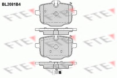 Комплект тормозных колодок, дисковый тормоз FTE купить