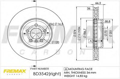 Тормозной диск Premium Black Carbon + FREMAX купить