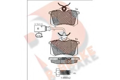 Комплект тормозных колодок, дисковый тормоз R BRAKE купить