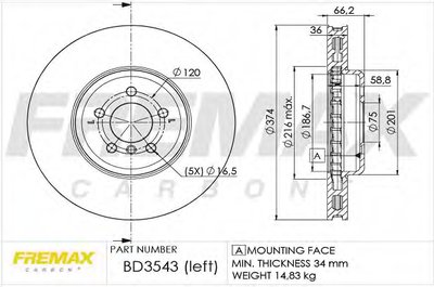 Тормозной диск Premium Black Carbon + FREMAX купить