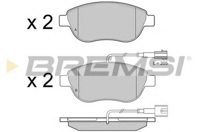 Комплект тормозных колодок, дисковый тормоз BREMSI купить