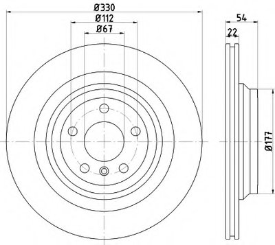 Диск тормозной (задний) MB M-class (W166) 11-15/GLE (W166) 15-19 (330x22) PRO+